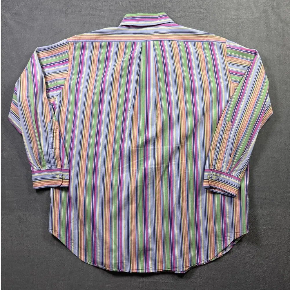 Ralph Lauren Classic Fit Long Sleeve Button Down Shirt Striped XL 17 1/2 (32-33)
